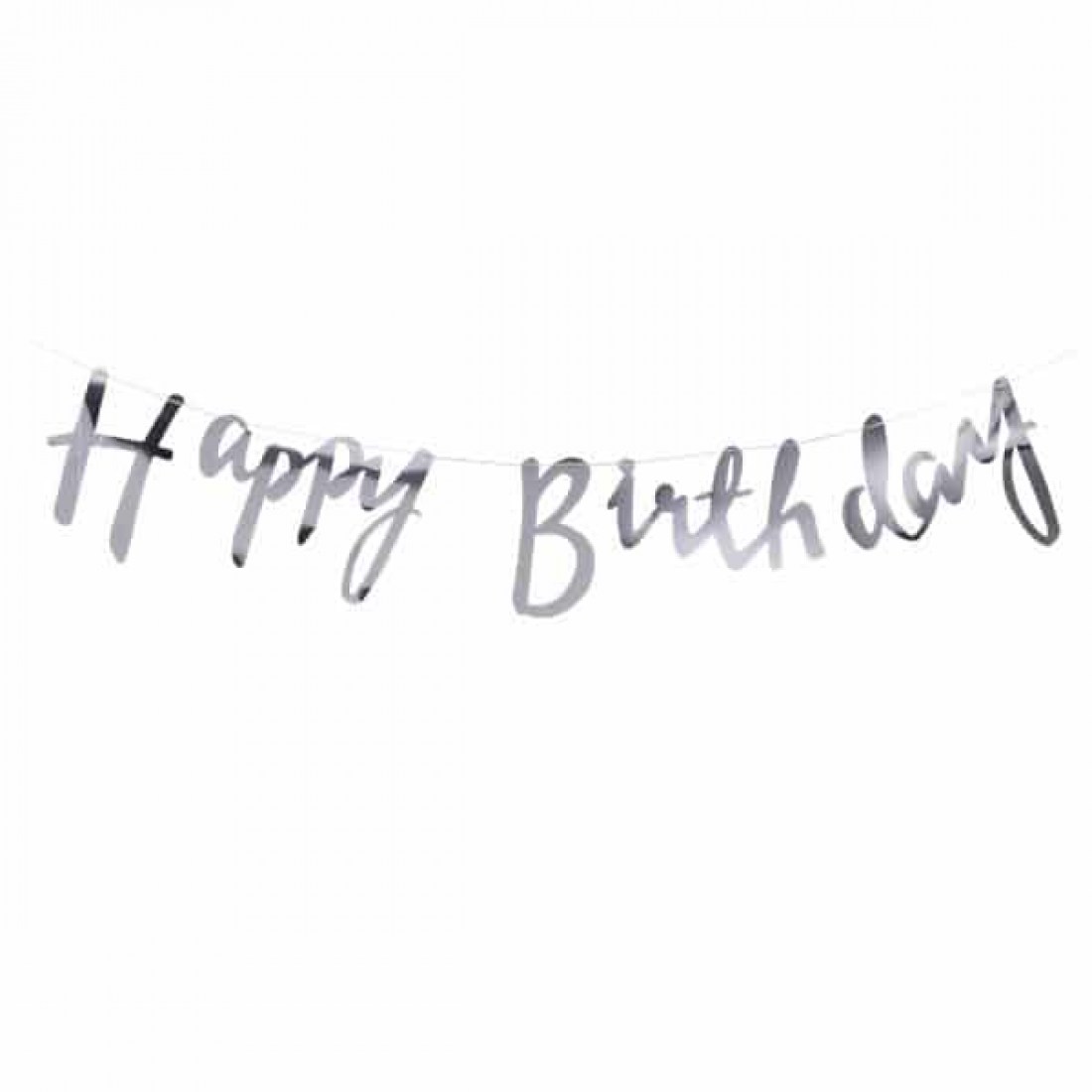 Girlanda Happy Birthday stříbrná Ollies